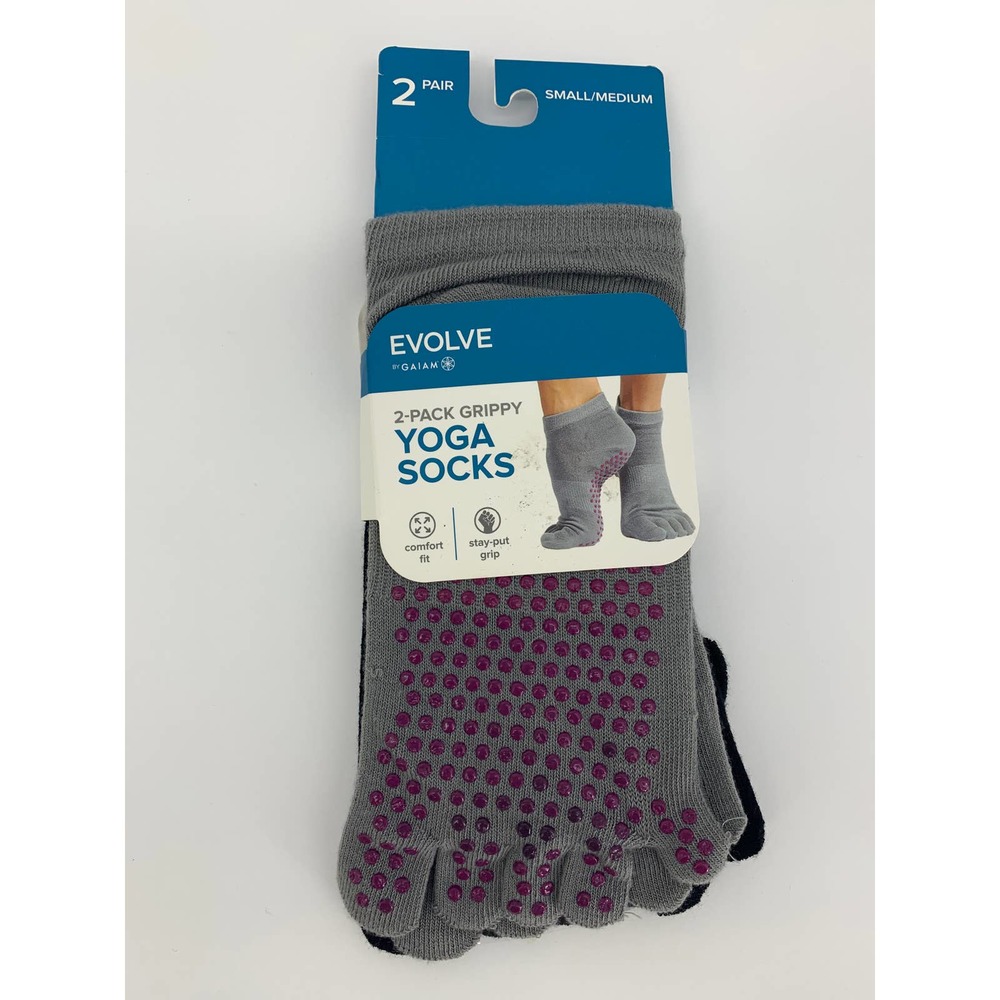 NEW Evolve by Gaiam Women’s S / M 2 Pack Grippy Yoga Socks